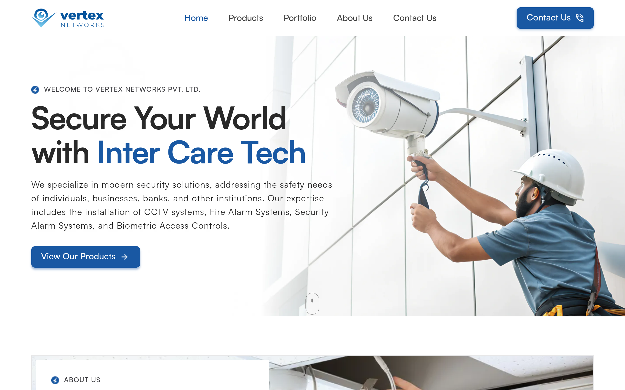 Vertex Networks website screenshot